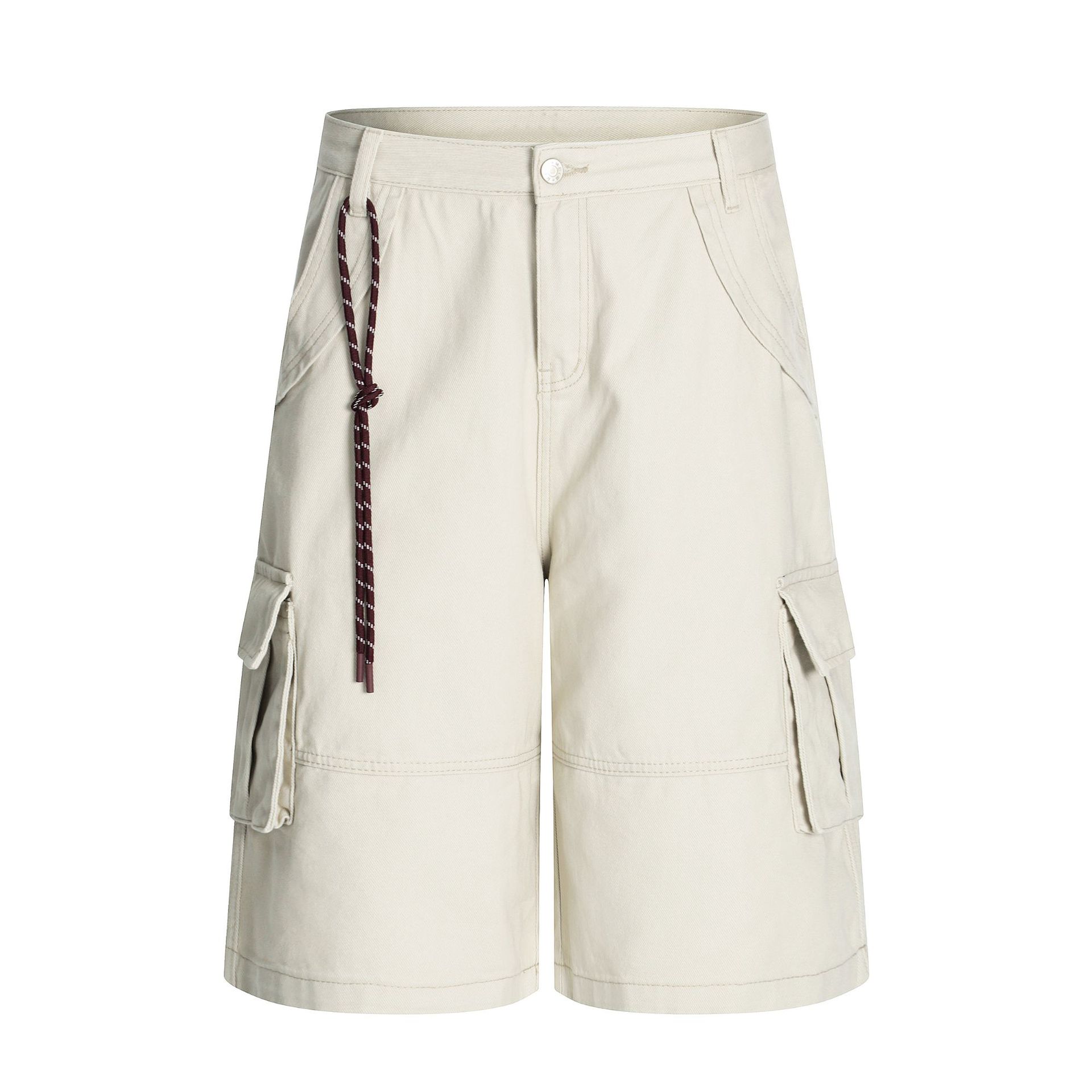 L802 American Summer High-End Versatile Street Fashion Multi-Flap Pocket Pants Design Men's Loose Five-Point Cargo Shorts