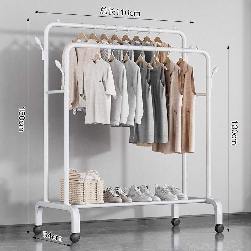 Percha de secado de ropa de piso dormitorio doméstico colgar ropa plegable de una sola varilla simple dormitorio interior móvil percha de sombrero