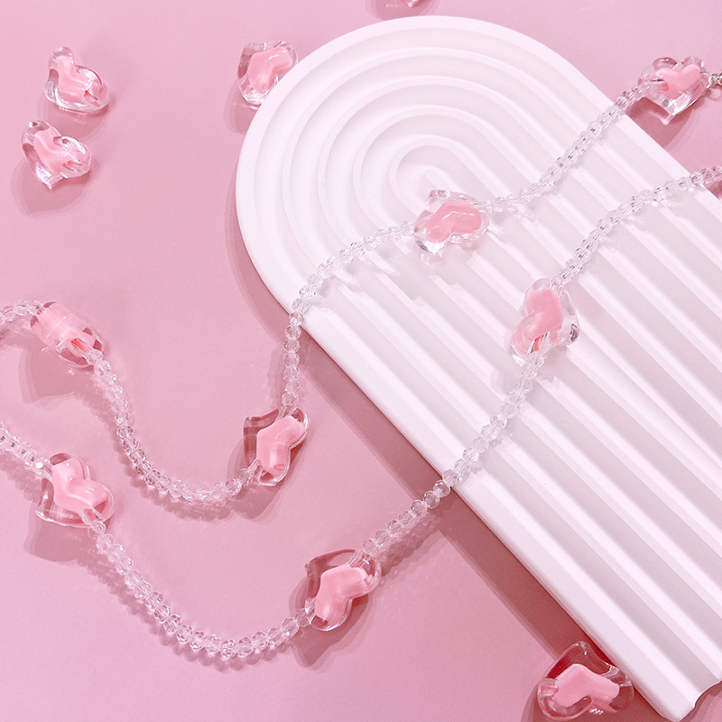 35g Weight Glasses Chain Classification Daily Occasion Acrylic Material Heart Shape Pattern Women's Gender Casual, Sweet Style Casual Sweet Heart Shape Arylic Women's Glasses Chain 8