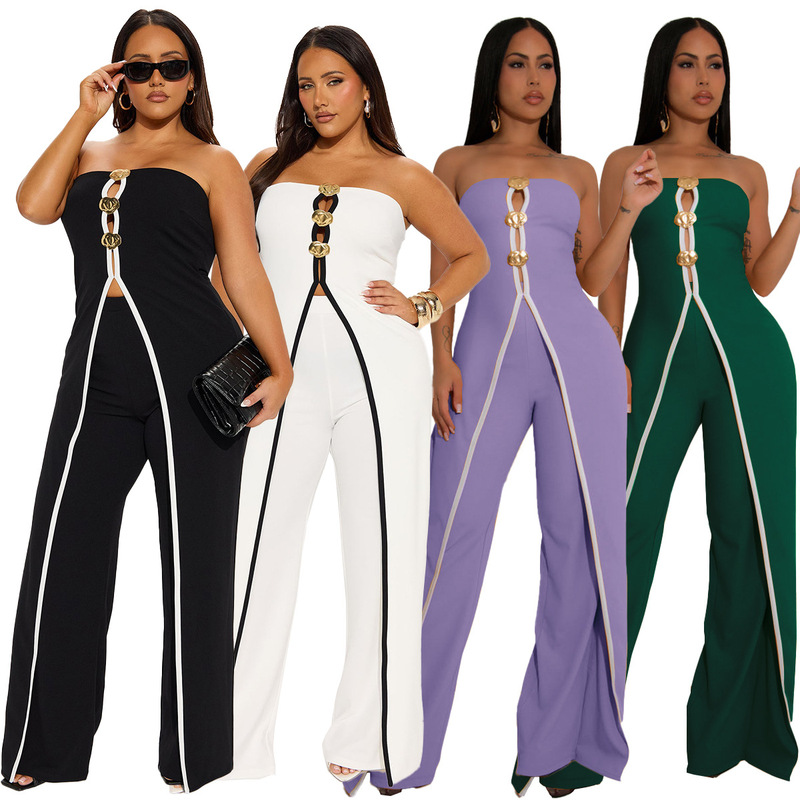 Zy6190 Amazon Independent Site Tube Top Fake Two-Piece Design Elegant Jumpsuit New Party Jumpsuit Zy6190 Amazon Independent Site Tube Top Fake Two-Piece Design Elegant Jumpsuit New Party Jumpsuit