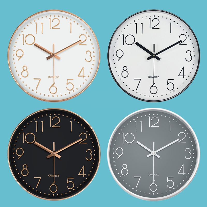 [12 pulgadas 30CM] moda mudo Reloj de pared creativo estéreo escala digital Reloj de pared reloj Punch-libre
