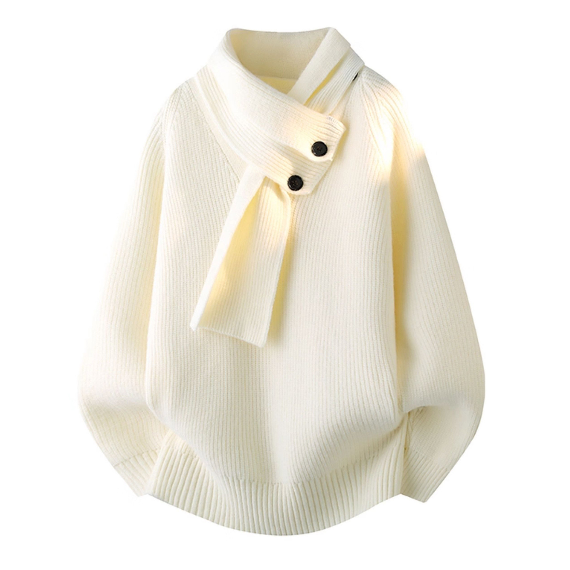 Explosiones transfronterizas de tamaño grande turban desmontable camisa de punto suéter masculino botón de sentido superior otoño invierno fábrica al por mayor