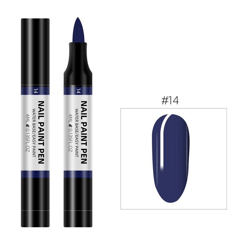 Nuevo producto transfronterizo Lápiz de pintura de esmalte de uñas de 24 colores Lápiz de pintura 3D Lápiz de pintura de uñas de punto a base de agua Lápiz de esmalte de uñas inodoro