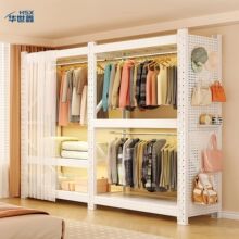 货架衣柜开放式挂衣服置物架落地简易组装衣架出租房收纳柜衣帽架