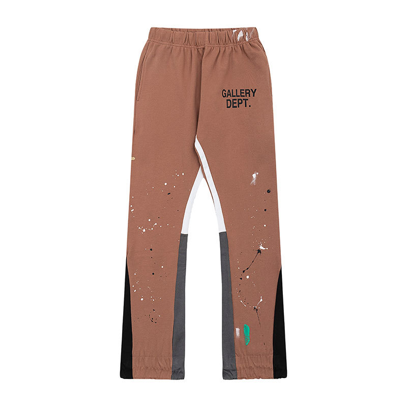 Orden exterior galería Departamento pintado a mano Splash-tinta costura cordón retro High Street casual sweatpants ligeramente estirar pantalones largos para hombres