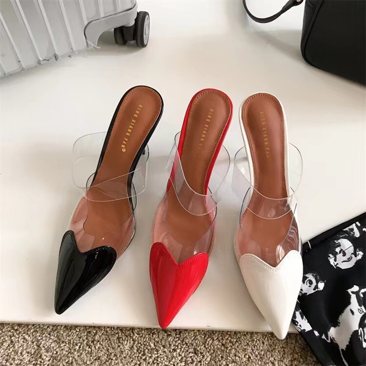 7cm European and American Internet Celebrity Fashionable Pointed Toe Transparent Shallow Slippers Stiletto Women's High Heels Wholesale 7cm European and American Internet Celebrity Fashionable Pointed Toe Transparent Shallow Slippers Stiletto Women's High Heels Wholesale