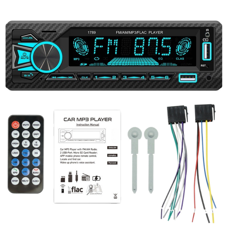 6603 Bluetooth coche radio de un solo lingote colorido HD música sin pérdidas tarjeta USB reproductor de MP3 del coche