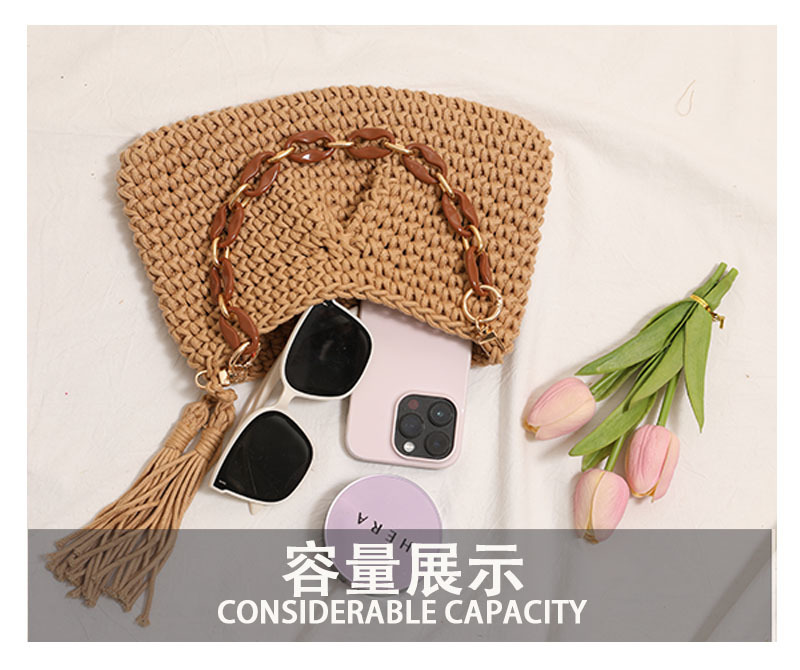 Fashionable Cotton-Thread Knitted Underarm Bag