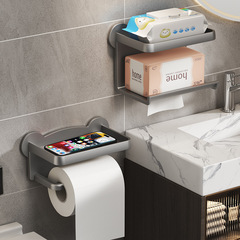 トイレのティッシュ棚は穴を開けないで紙を引き出します。