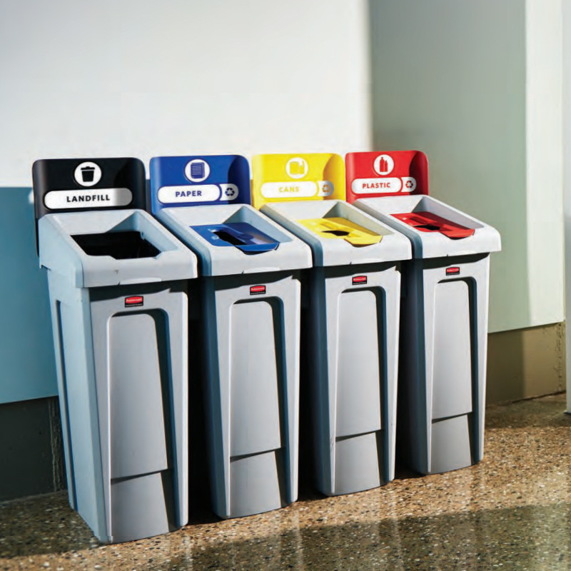 Lebai Mei 2119416 Classified Recycling Station Bottom Bucket Large Capacity Outdoor Commercial Trash Can Plastic Storage Bucket