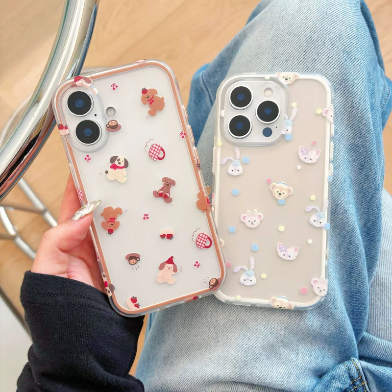 [Картонный совместимый чехол для телефона, кролик, 16прест, iphone, 14прест, с маленькими медведями]