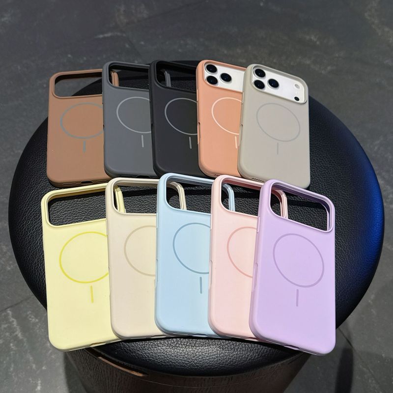 适用苹果17ProMax手机壳液态硅胶细圈磁吸iphone16纯色防摔保护套|undefined