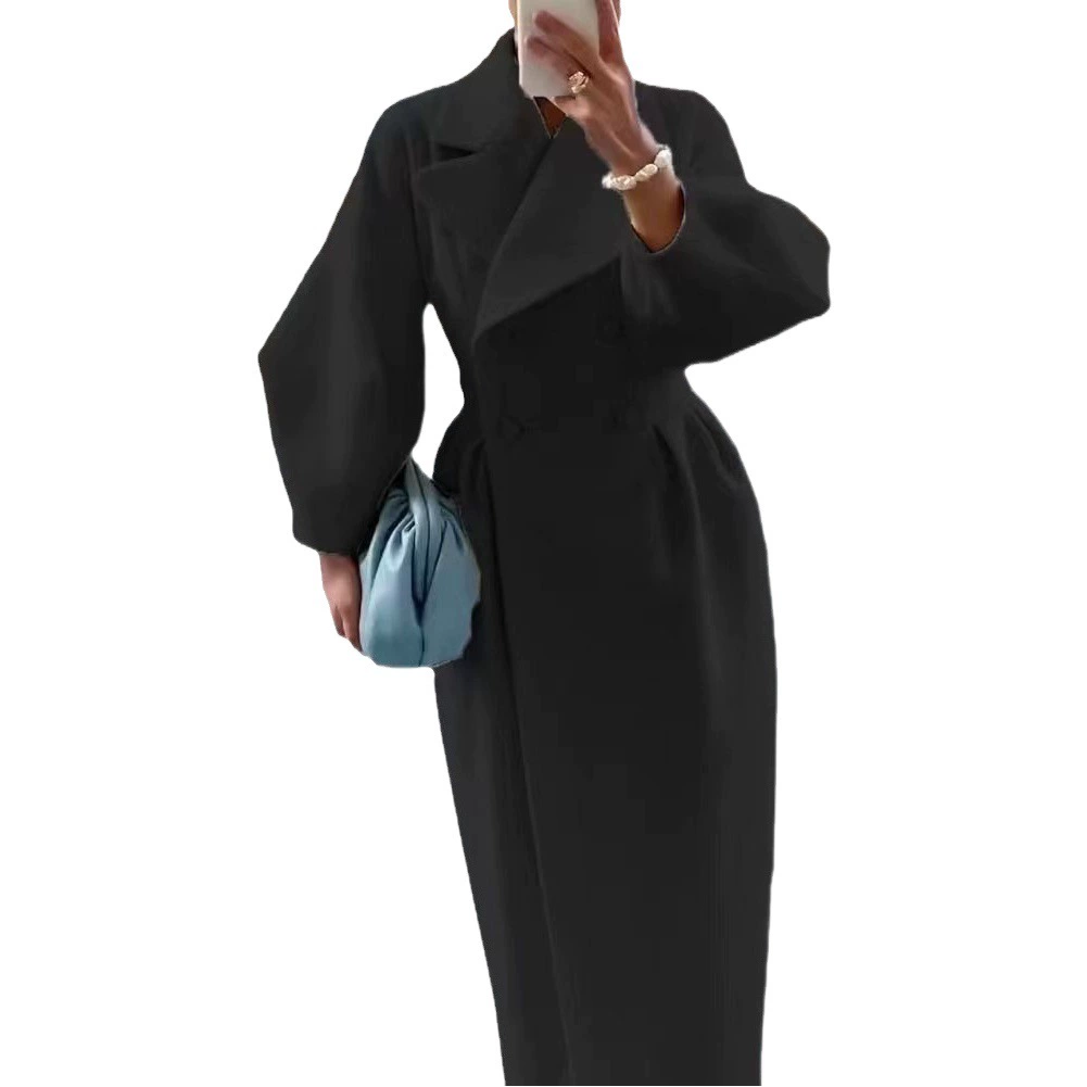 Независимая станция трансграничное Европейское и американское осенне-зимнее новое шерстяное пальто в стиле ретро-суда с рукавом и лацканами, длинное пальто