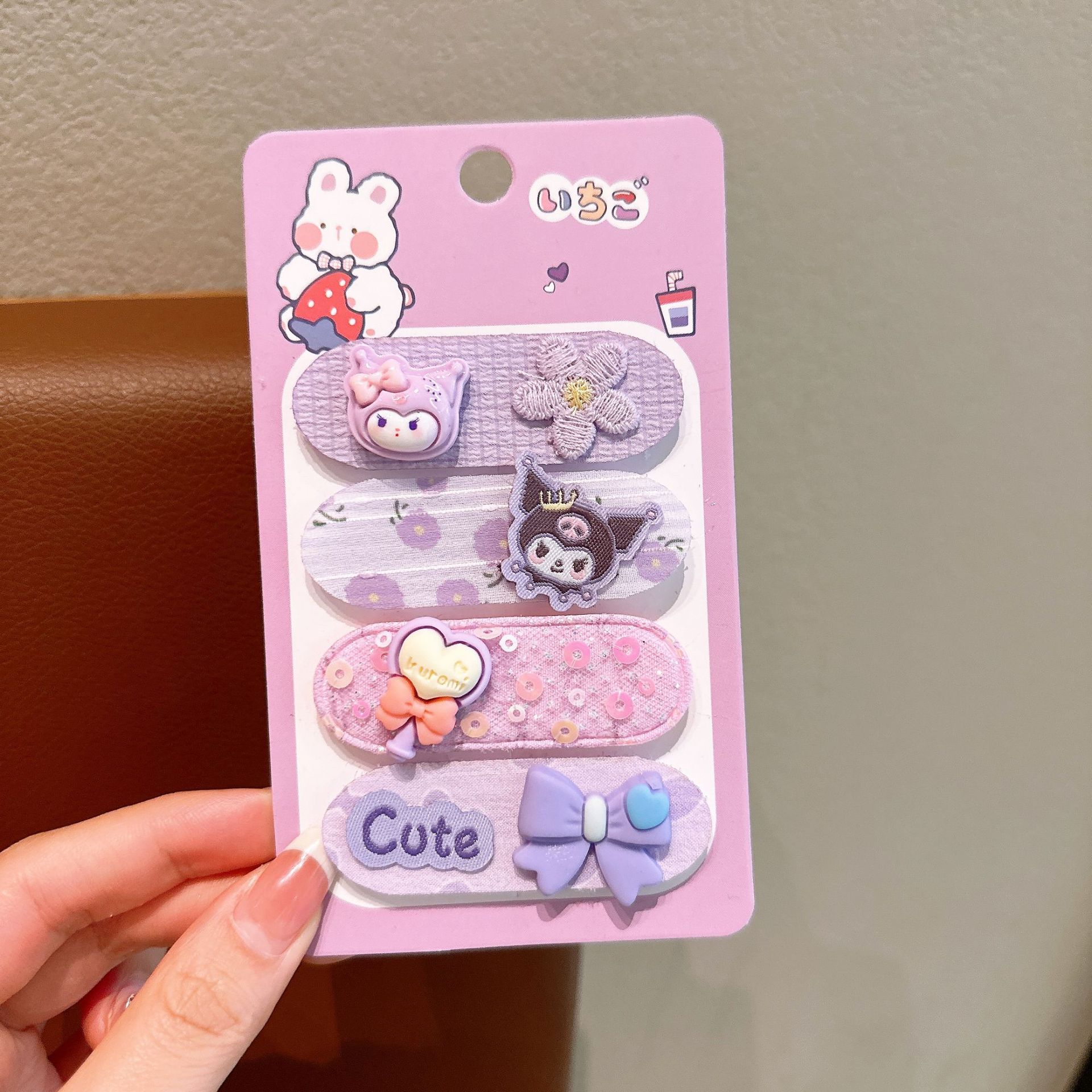 Niños nuevos velcro lindos dibujos animados Sanliou publica Koolomi chica detrás de la cabeza para terminar el pelo