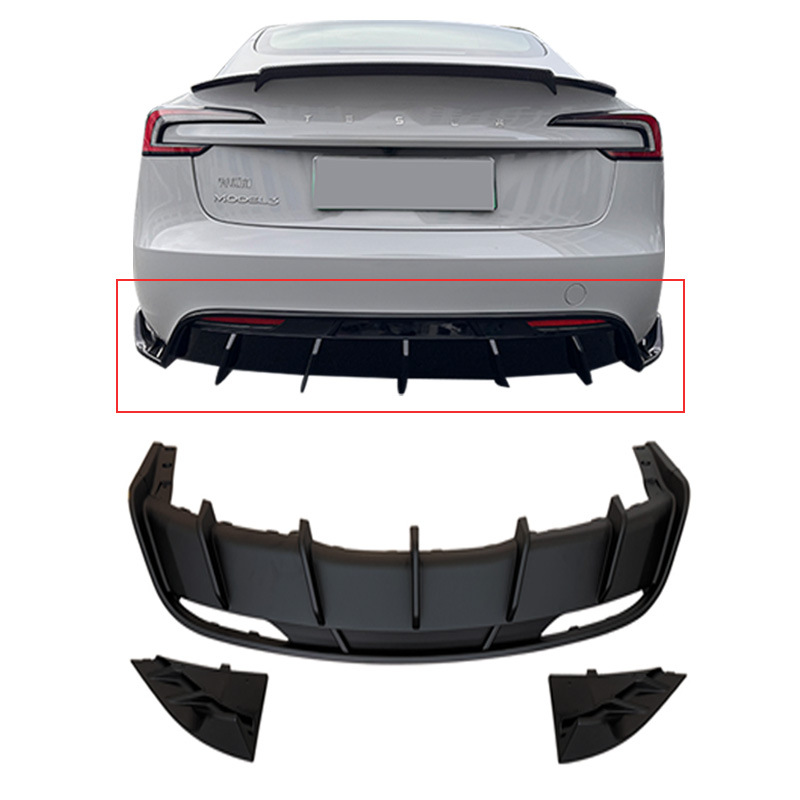 Suitable for rejuvenating the new version of Tesla model3 front lip front bumper protection front shovel rear lip side skirt air force kit