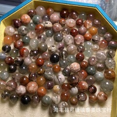 天然水晶四季幽霊彩幽霊緑幽霊無孔散珠単珠ペンダントアクセサリー聚宝盆千層