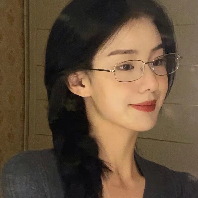 Rectangular glasses unisex, metal frame 3 colors, optional blue‑light lenses