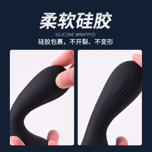Laile anus silicone plug for men, black silicone vibrating G-spot, masturbation device for adults