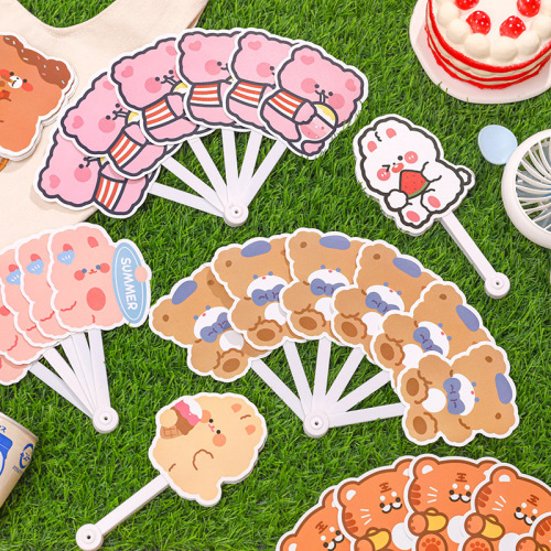 Summer cartoon cute 60 fold fan ins internet celebrity folding small fan student children's day creative gift