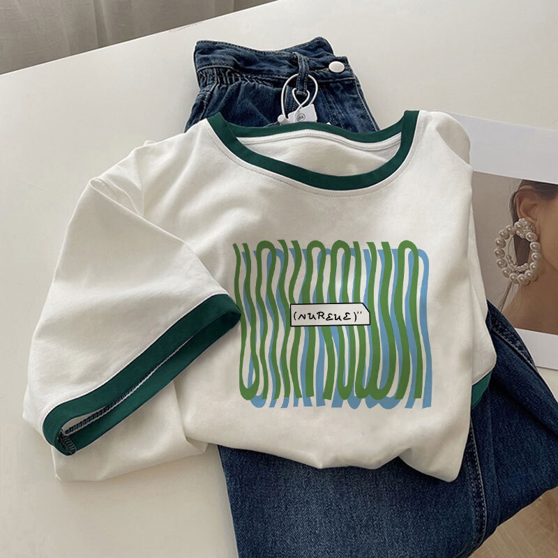 European-Style Pure Cotton Short-Sleeve T-Shirt for Women, 2026 Summer New Model, Hong Kong Chic Niche Design, Stylish and Youthful Top