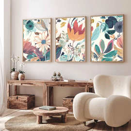 跨境亚马逊北欧家居装饰有款无框艺术画任意图片发货