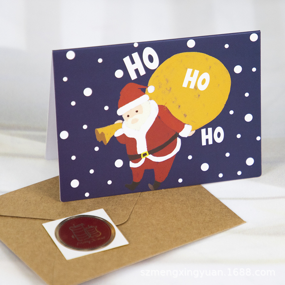 Tarjetas de Navidad escritas a mano Tarjetas de felicitación con sobres Regalos creativos Tarjetas de negocios de dibujos animados retro