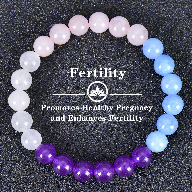 Fashion Amethyst Aquamarine Bracelet Natural Stone Crystal Bracelet Fertility Bracelet Female New Mom Fertility