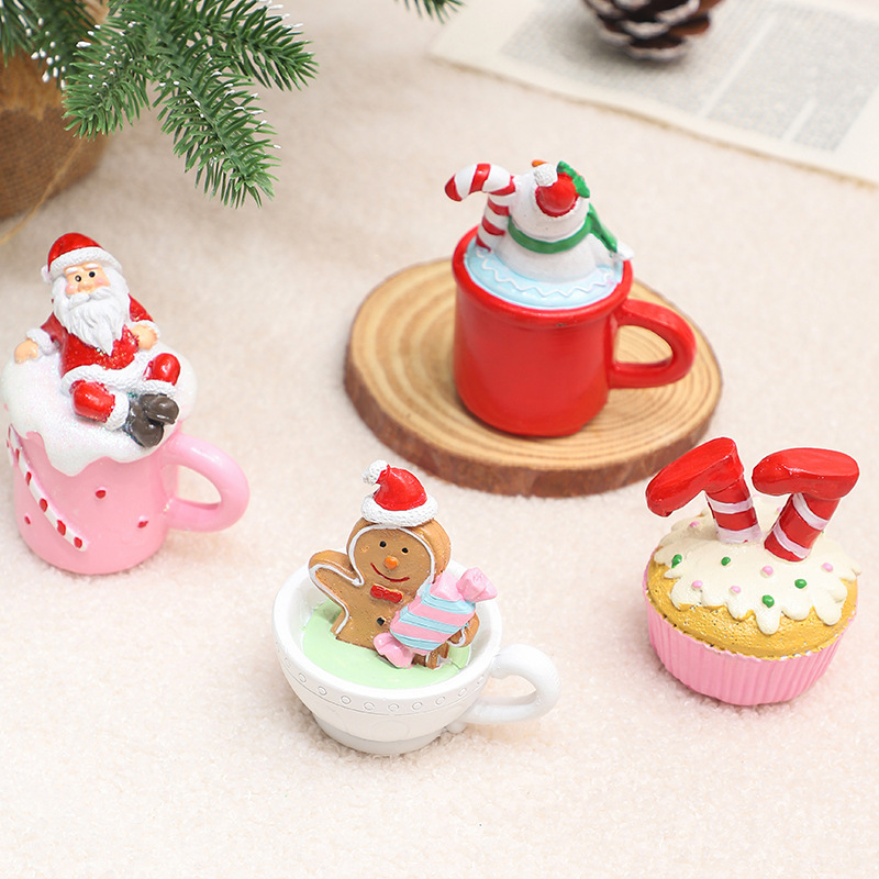 越境新品クリスマス装飾品サンタクロース雪だるま樹脂ケーキ置物ホームデスクトップ置物|undefined
