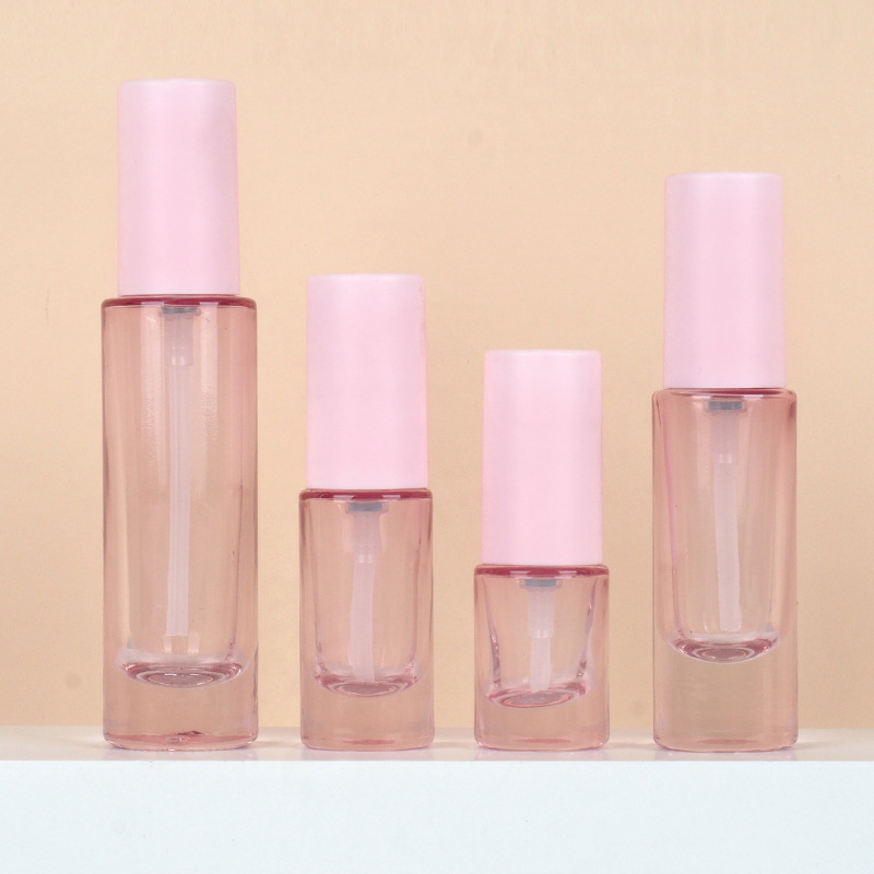 新款小容量5ml玻璃乳液瓶泵头按压瓶15ml厚底粉底液瓶护肤品包材