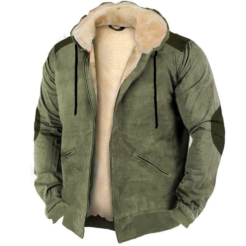 Patrón de multi-color transfronterizo europeo y americano impresión 3D Impresión digital suéter con capucha forro marrón Chaqueta de algodón acolchado