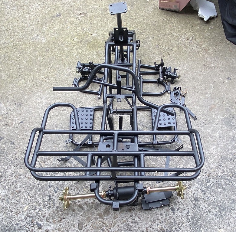 Four-wheel off-road motorcycle parts: Little Mars ATV complete vehicle frame, body frame, footrest, and rear axle assembly