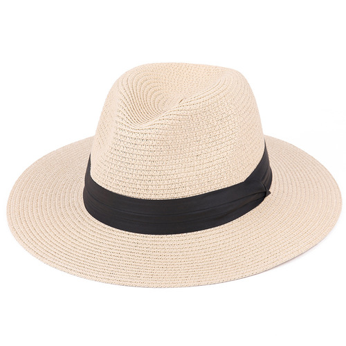 韩国白色草帽防晒遮阳帽子女夏天英伦礼帽韩版出游百搭潮流沙滩帽
