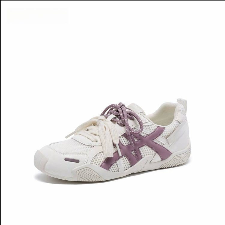 Zapatos de entrenamiento transpirables de malla 2026 nuevos zapatos de verano con lazos de color, zapatos deportivos casuales ligeros y gruesos