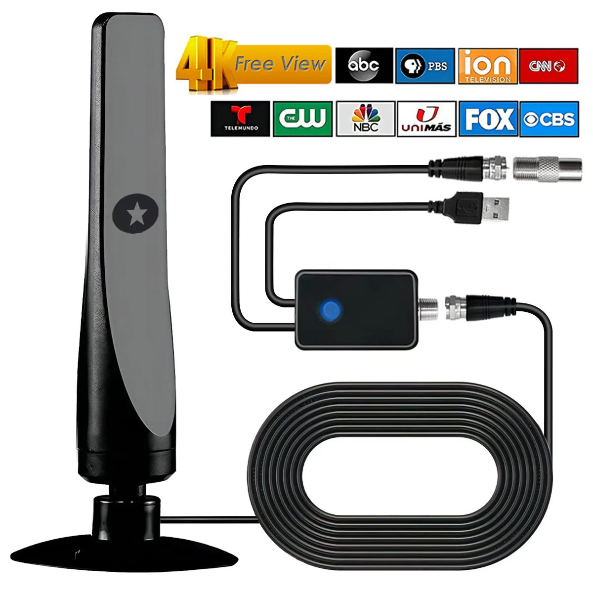 4K Hd Smart Tv Digital Antenna Signal Amplifier Indoor and Outdoor Receiver Broadcast Signal Tv Antenna