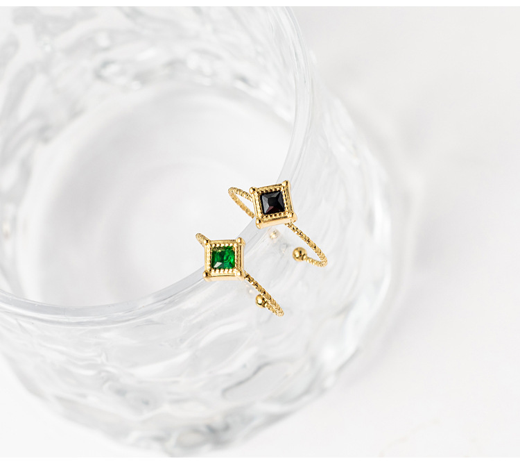 Rings Classification Adjustable Ring Size Daily Occasion 304 Stainless Steel Material Wholesale Jewelry Fashion Simple Style Prismatic 304 Stainless Steel Zircon 14K Gold Plated Rings