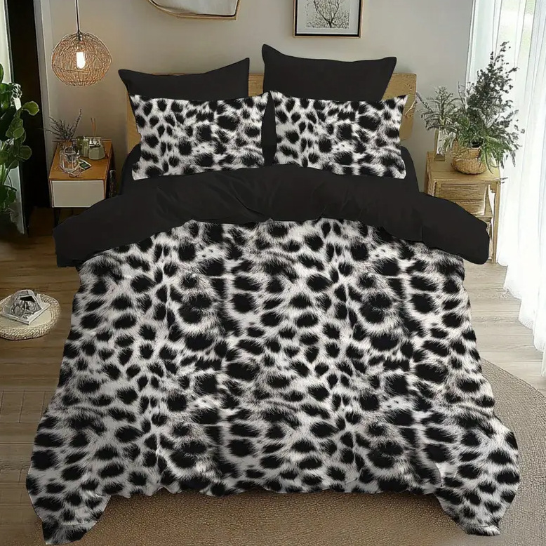 TEMU / JIT Fashion Leopard Pattern 3D Digital Printed Colchón Colchón Kit de cama