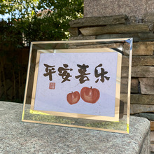 现代简约水晶玻璃相框摆台6寸8寸字画装裱框摆件批发现代装饰
