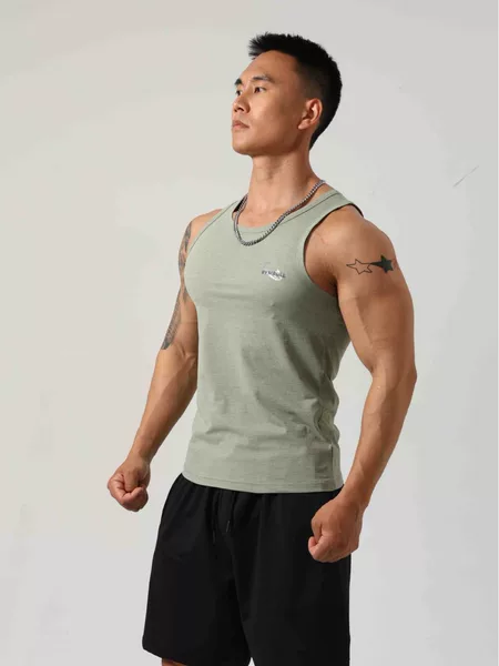 Casual Sports Fitness Cotton Linen Quick-drying Vest Men's Slim-fit Sports Vest
