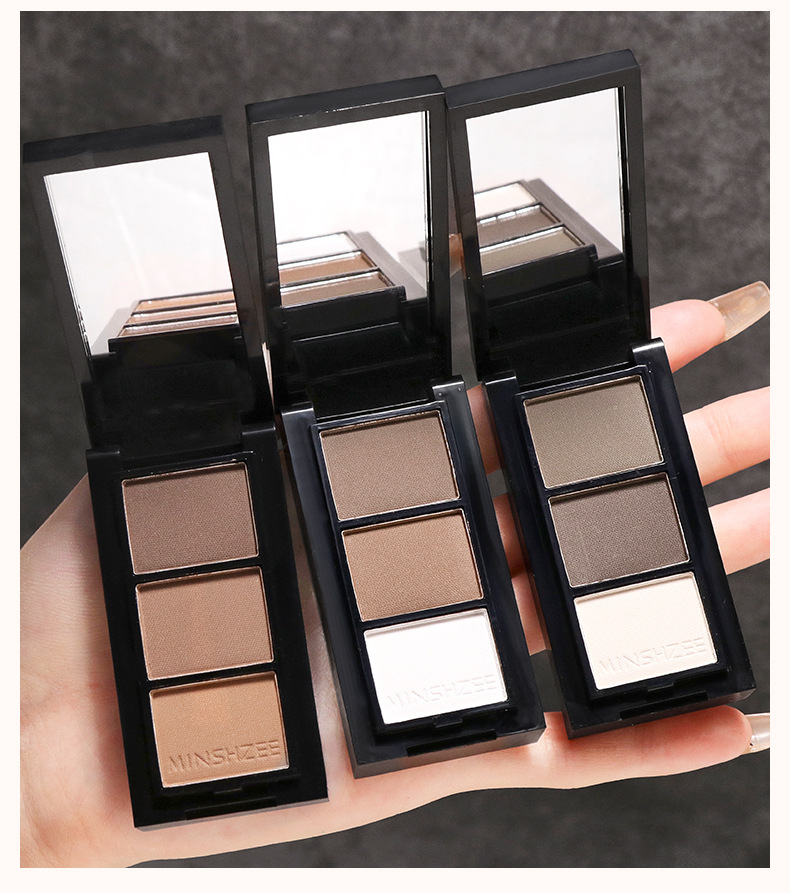 Mingxi Zhi three-color Eyebrow Powder eyebrow pencil is waterproof, sweat-proof, does not fade or smudge, and offers a natural and long-lasting one-line eyebrow. It is suitable for beginners in cross-border travel undefined