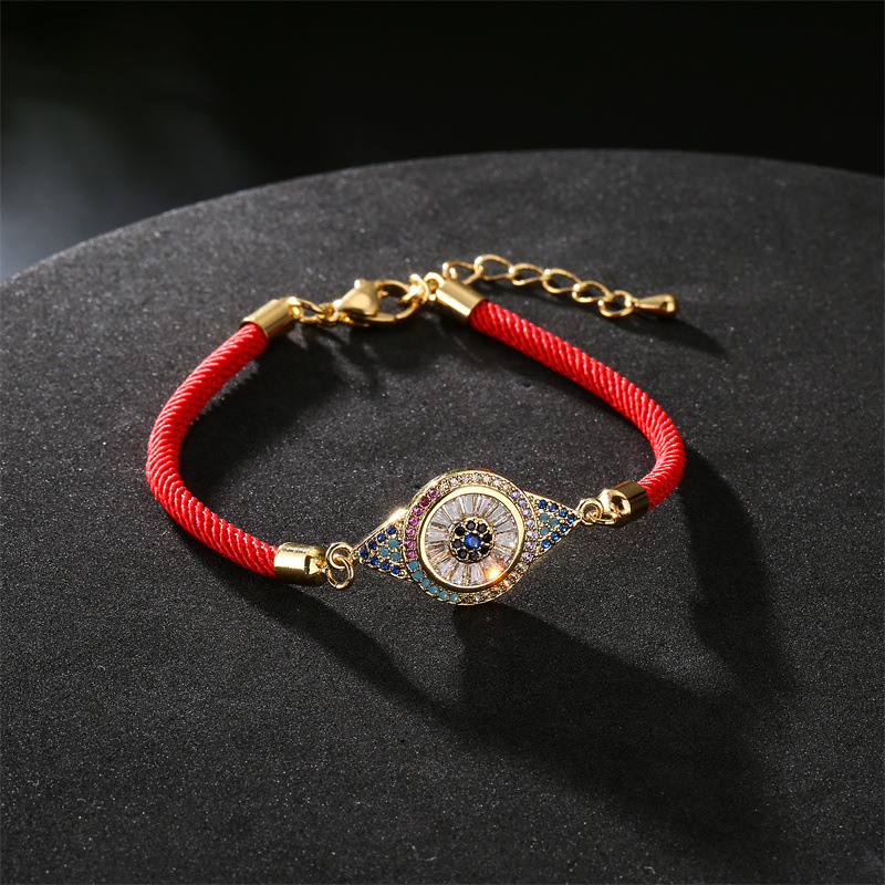 Fashion Devilu0027S Eye Copper Bracelets Inlay Artificial Gemstones Copper Bracelets