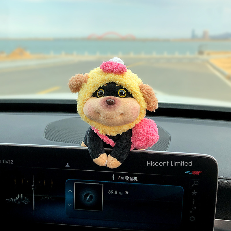 Linda abeja cachorro decoración de pantalla de coche muñeca de fiesta coche consola central decoración de pantalla accesorios de niña