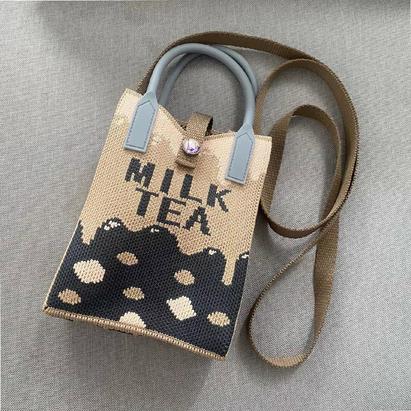 Nuevo amor bolso del teléfono móvil bolso de punto al por mayor de gran capacidad bolso de mano estudiante crossbody bolsa de lana fábrica