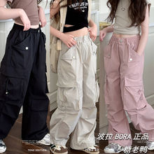 女童夏季裤子2024新款儿童装中大童休闲宽松洋气薄款工装裤防蚊裤