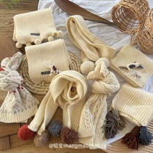 ins风简约纯色秋冬款儿童围巾男女童百搭防寒护脖宝宝针织围脖韩