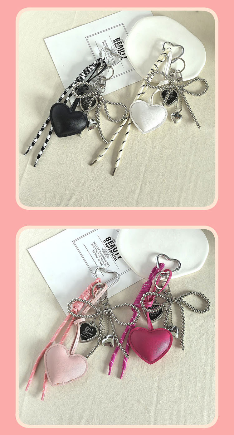 1 Piece Mixed Materials Heart Shape Bag Pendant Keychain display picture 1
