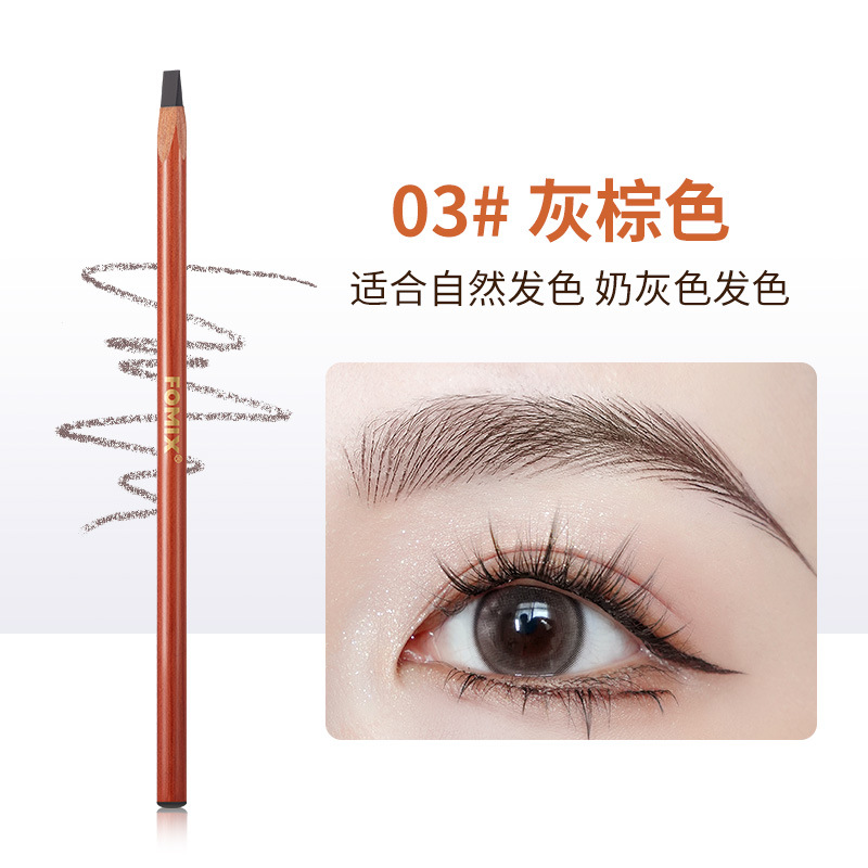 Control de precios de transmisión en vivo FOMIX niebla suave núcleo duro lápiz de cejas raíz clara maquillaje natural tatuaje bordado fabricante con dibujo lápiz de cejas image 10