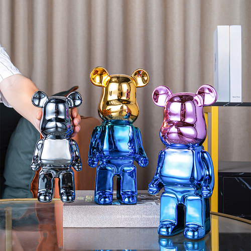 Violent Bear Figurine Living Room Light Luxury Desk Floor Ceramic High-End Home Decor Gift for Children's Room Money Bank