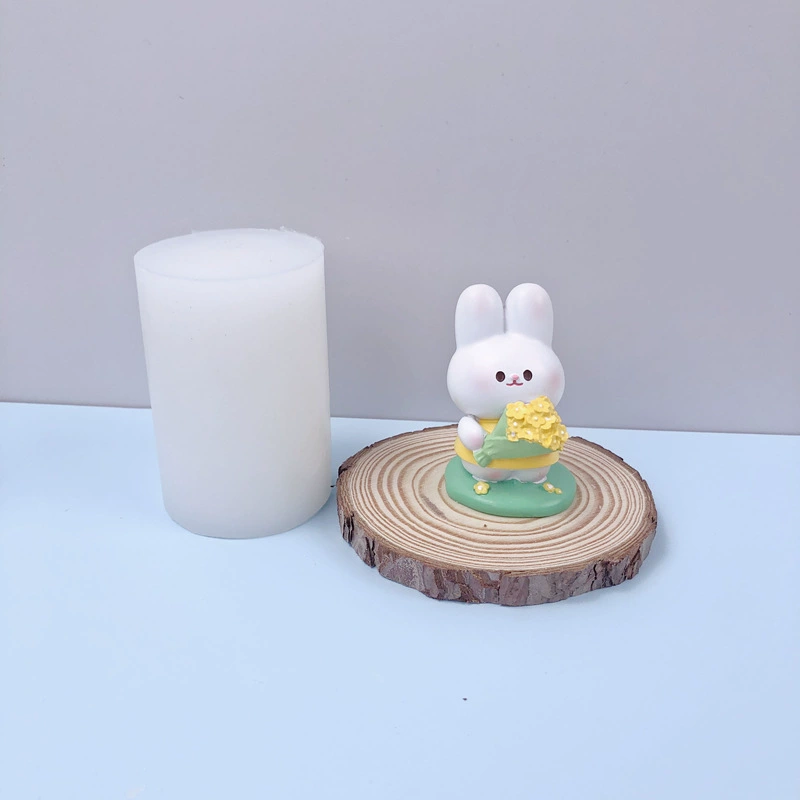 Cute three dimensional rabbit, aromatherapy for auto, candle, silicone mold, handmade