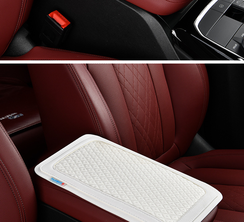Manufacturer's Direct Cross-Border Sales of Car Ice Silk Cooling, Breathable, Non-Slip Armrest Box Mats, Comfortable and Universal Armrest Pads for the Car Interior