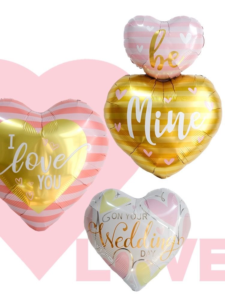 Wedding Season Valentine's Day Cartoon Style Sweet Heart Shape Aluminum Film Indoor Party Balloons display picture 3